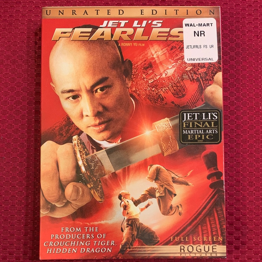 Universal Jet Li's Fearless Unrated Edition DVD - Red and Gold